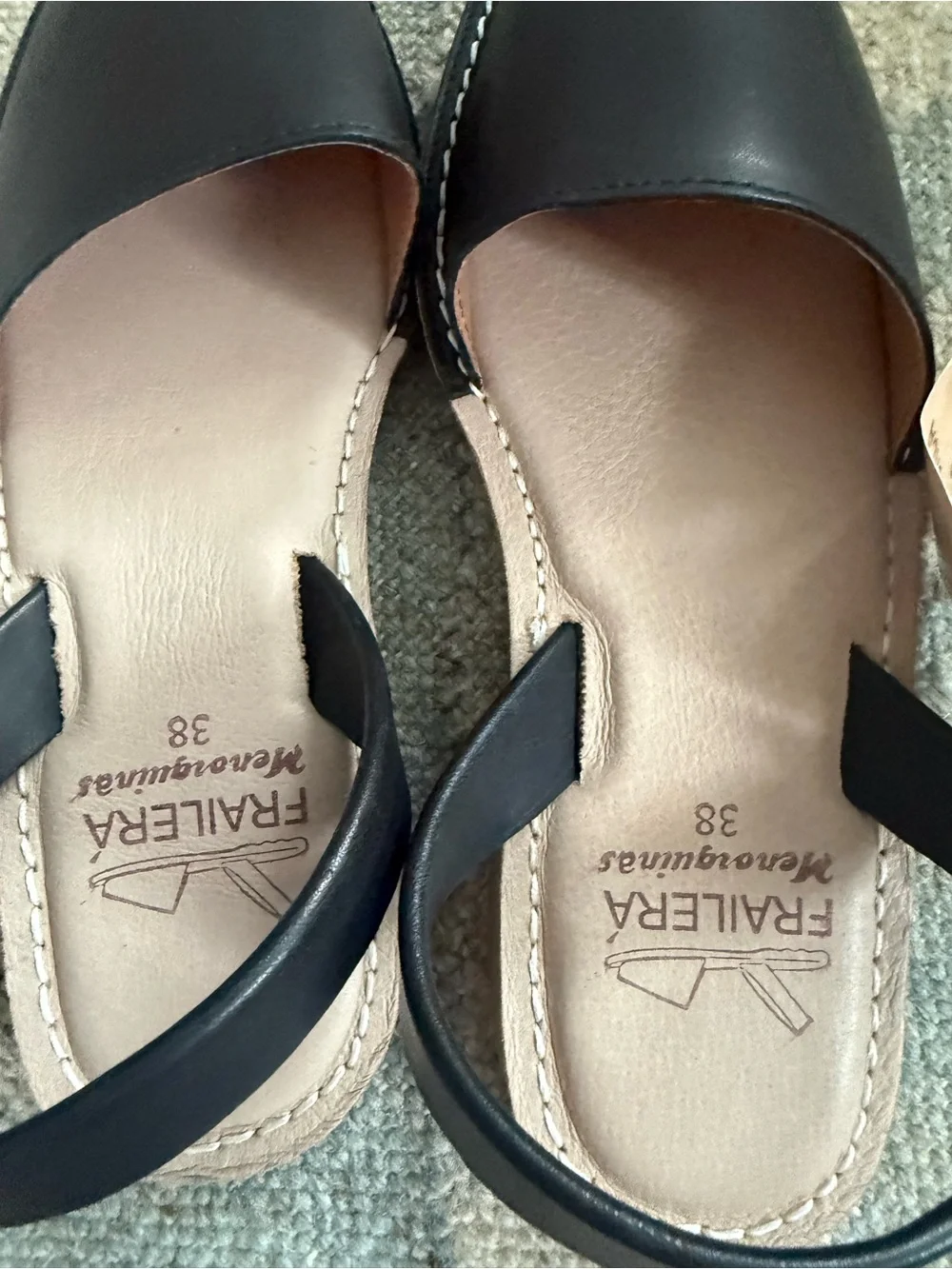 Frailera Menorcan Avarcas sandals in Black Size 38 US7.5 NWT